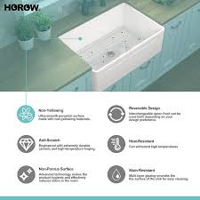 The base cabinet must be 3 wider than the farmhouse sink. Buy White Farmhouse Sink Horow 30 Inch Kitchen Sink Apron Front White Fireclay Ceramic Porcelain Reversible Single Bowl Kitchen Farm Sinks Basin Right Angle Online In Hungary B094n3txvs