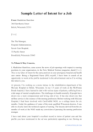 Good sample letters of intent for a job. Sample Letter Of Intent For A Job Download Printable Pdf Templateroller