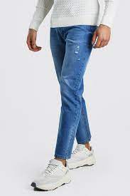 Mens Slim Fit Jeans With Distressing Boohoo Slim Fit Men Mens Jeans Slim Slim Fit