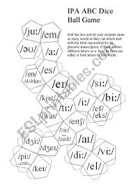 In this instructable i'm gonna show you how to build a dice tower game with arduino, five servo's and some sensors. Learn Your Abc The Ultimate Phonetic Alphabet Dice Ball Game Official Ipa Transcription Esl Worksheet By Blunderbuster