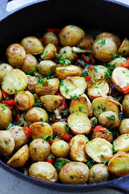 Check spelling or type a new query. French Roasted Potatoes Easy Recipe With Baby Potatoes Onion And Bell Peppers This French Easy Dinner Recipes Crockpot Potato Side Dishes Roasted Potatoes