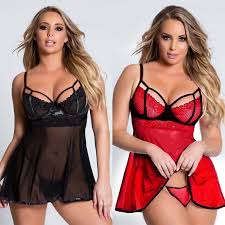Comprar Vestuario Exotico 2021 Plus Size Sexy Lingerie Women Babydoll Lace Dress Sexy Underwear G String Thong Temptation Sleepwear Erotic Intimate 3xl