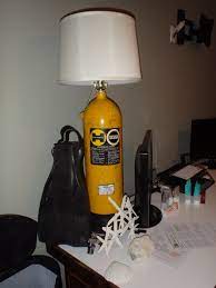 I Made This Lamp From An Old Steel Scuba Tank That Wouldn T Pass Hydro Testing Anymore Scuba Scuba Diving Equipment Scuba Diving Tank