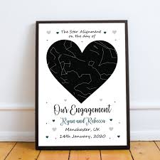 Best engagement gifts for him. Engagement Gift Framed Star Print Gift For Him Her Boyfriend Gir