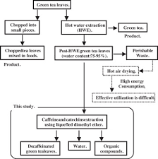 Production Of Decaffeinated Green Tea Leaves Using Liquefied