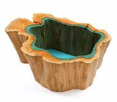 Carefully place glass inside the table rim, resting the glass on the clear bumpers. Beautiful Wooden Tables With Glass Inlays Inspired By The Rivers And Ponds Of The Pacific Northwest