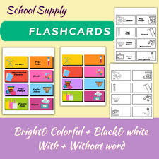School Supply Vocabulary Flashcards ESL ELL Young Learners
