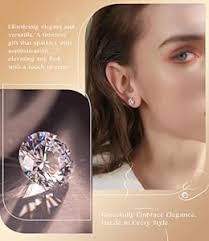 Raneecoco "STUNNING FLAME" 18K Gold Plated Silver Brilliant Cut Simulated  Diamond Cubic Zirconia Stud Earrings Silver: Buy Online at Best Price in  UAE