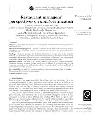The malaysian certification procedures and both the malaysian halal standards ms1500:2009 and ms2200:part 1:2008 are continuously utilized because they halal certification is open to both local and foreign companies in malaysia and abroad. Pdf Restaurant Managers Perspectives On Halal Certification