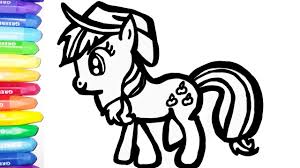 Anda dapat mewarnai seluruh bagian gambar dari. Cara Menggambar Dan Mewarnai Kuda Poni Apple Jack Part 5 How To Draw A Little Pony Apple Jack Youtube