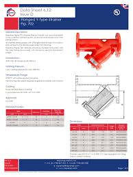 Flanged Y-Type Strainer Data Sheet | PDF | Mechanical ...