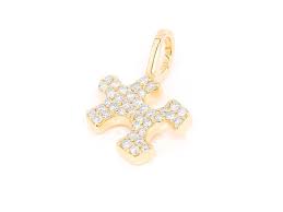Autism puzzle charm sterling silver necklace. Icebox Puzzle Piece Pendant 14k 0 30ctw