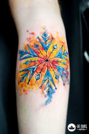 Tattoo Aquarela Floco De Neve De Duas Uma Desenho De C Flickr