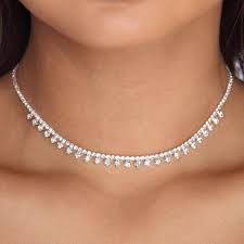 Pendientes de perlas para novia. Stonefans Collar Grueso Con Diamantes De Imitacion Para Mujer Gargantilla Joyeria De Boda Collares Sencillos Delicados De Cristal Para Novia 2019 Collares De Cadena Aliexpress