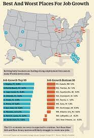 Graphic The 10 Best And Worst Cities For Job Growth Integrated Marketing Communications Job Growth