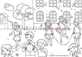 Explore fun and educational color activity for in these online coloring games activities, you will find thousands of free coloring games for kids pages to color. Playground Colouring Page