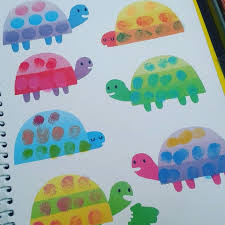 Fingerprint Activity Tortoise Finger Painting Painting Projects Painting