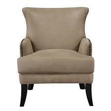 Accent chairs are a beautiful and practical way to complete a living room set, or to add some extra comfort to the bedroom. Wallace Bay Mcdaniel Faux Suede Accent Chair With Nailhead Trim In Beige U510364