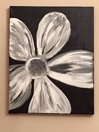 Acrylic Black And White Canvas Painting Acrylic Painting On Canvas By Lisa Fontaine Flower Black And White B W Black Canvas Paintings Acrylic Painting Canvas Flower Painting
