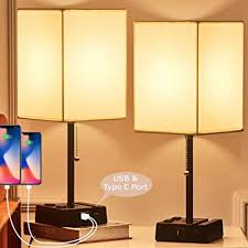 Perfect for guest room, living room, bedroom, office and so on. Buy Zeefo Usb Table Lamp Modern Design Bedside Lamps Built In Usb Type C Charging Ports 2 Prong Ac Outlets Phone Stand Nightstand Lamps With White Fabric Lampshade Ideal For Bedroom