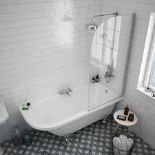 Appleby 1700 Roll Top Shower Bath With Screen Chrome Leg Set Victorian Plumbing Uk Top Bathroom Design Shower Bath Shower Tub