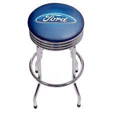 Mustang collectors shop stool only $114.95 each and made in the usa. Ford Oval 29 In Chrome Swivel Cushioned Bar Stool Fd1005 The Home Depot