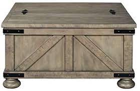 Coffee table with storage lift up coffee table for living room modern coffee tables large hidden compartment wood fold top expanding living room furniture (white) 4.3 out of 5 stars. Aldwin Farmhouse Grey Storage Coffee Table With Pine Wood Buy Online At Best Price In Uae Amazon Ae