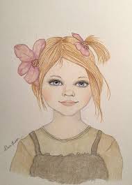 Illustration of Julia with Flowers in Her Hair