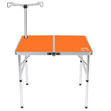 Pskook Folding Camping Table Picnic Table Perfect Size For Travel Bbq Beach Portable Lightweight Aluminum Folding Table Orange W Net Pole 705064 Cm All4hik Aluminum Folding Table Camping Table Folding Table