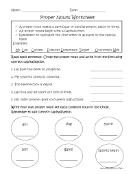Nouns Worksheets Proper And Common Nouns Worksheets Proper Nouns Worksheet Nouns Worksheet Common And Proper Nouns
