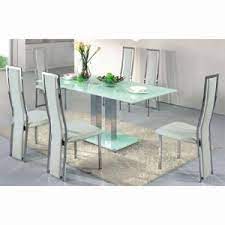 Ice Dining Table In Frosted Glass With 4 Dining Chairs White Glass Dining Table Designs Glass Dining Room Sets Glass Dining Room Table