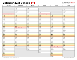 There is also no proper arrangement to do any 12 month calendar one page: Canada Calendar 2021 Free Printable Word Templates