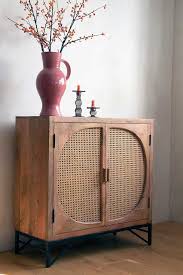 Wooden Woven Cane Sideboard Cabinet By Rockett St George In General Cabinets Wicker Bedroom Furniture Furniture White Wicker Bedroom Furniture