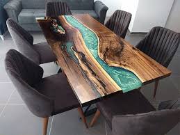 Sold Epoxy Table Epoxy Resin Table Walnut Wood Dining Table Dining Room Kitchen Office Balcony Garden Decor Table In 2020 Wood Resin Table Epoxy Wood Table Wood Table Decor