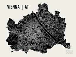 Vienna Art Print Mr City Printing Art Com City Map Art Map Art Print Vienna City Map