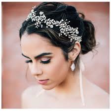 Easy head wrap and headband hairstyles for curly hair | first class curls Amazon Com Sweetv Crystal Bridal Headpiece Silver Wedding Headband For Brides Pearl Hair Vine Rhinestone Hair Accessories For Women Beauty Personal Care