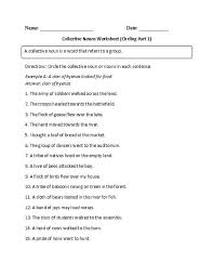 Nouns Worksheets Nouns Worksheet Collective Nouns Collective Nouns Worksheet