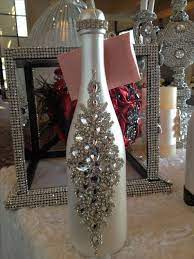 Decorative Bottles Glitter Champagne Bottle Spray With Silver Spray Paint Spray With Sp Bottles Decoration Wine Bottle Crafts Glitter Champagne Bottles
