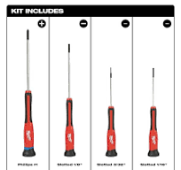 Milwaukee 4-Piece Precision Screwdriver Set with 8-Piece ...