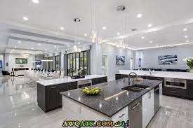 مطابخ فلل حديثة سعودية مفتوحة مودرن كبيرة وصغيرة