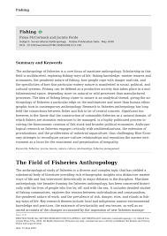 Pdf The Field Of Fisheries Anthropology