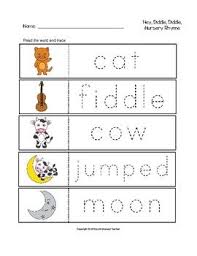 Hey Diddle Diddle Nursery Rhyme Trace The Words Worksheets Nursery Rhymes Hey Diddle Diddle Fun Worksheets