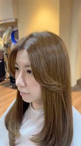 Butterfly haircut with Frenchgloss Milktea Brown