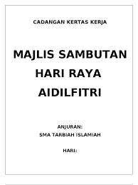 Program yang terkandung dalam amalan guru penyayang. Cadangan Kertas Kerja Hari Raya