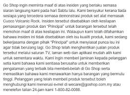 Finde gutscheine, deals und rabatte bei 2.000+ shops. Periuk Meletup Masa Bersiaran Live Pihak Go Shop Tampil Mohon Maaf Nafi Produk Tidak Berkualiti