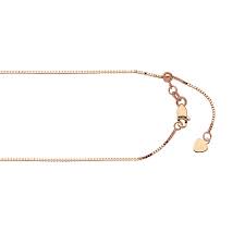 14k rose solid gold mirror box chain necklace, 0.6mm. Mf010210 14k 14k Rose Gold Adjustable Box Chain With Lobster Lock 0 96 Mm 22 Length Svs Fine Jewelry