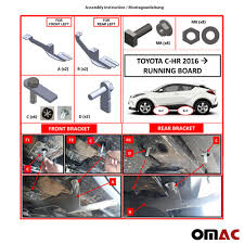 8 touch screen, 6 speaker audio system, and roof mounted shark fin antenna. Side Steps Running Boards Nerf Bars Alu 2 Pcs For Toyota Chr Hybrid Omac Shop Usa Auto Accessories