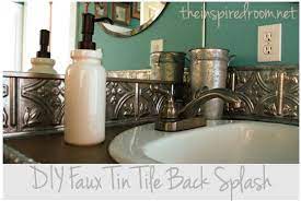 See more ideas about backsplash, metallic backsplash, diy backsplash. Diy Faux Tin Ceiling Tile Back Splash The Inspired Room