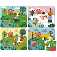 Four seasons family drawing activities for kids kids clipart kindergarden art drawings for kids children illustration seasons art for kids. Vilac Four Seasons Puzzle Red House Of Kids