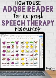 Online speech therapy games are great for home practice and teletherapy (aka telepractice or telehealth) and add another mode of learning. Did You Know That You Can Use Adobe Reader A Free Software Download For Pcs And Macs To M Speech Therapy Materials Speech Language Activities Speech Therapy